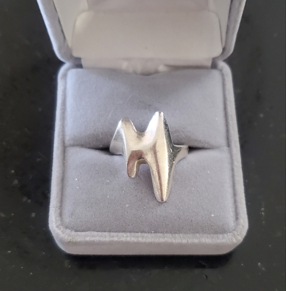 Georg Jensen 925 Sterling Silver Modernist Statement Ring Size 7